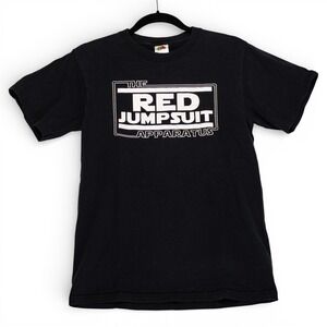 Fruit of the Loom Red Jumpsuit Apparatus Band Tee Mens Small Black Good Emo Rock